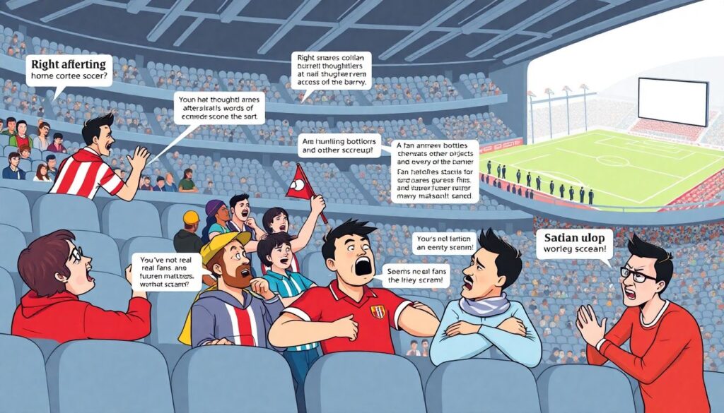 Как болельщики реагируют на голы в концовке матча - иллюстрация